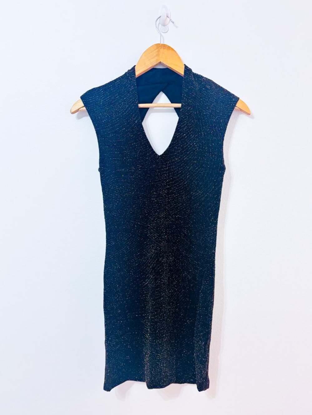 LE CHATEAU Black Glitter Dress | Bodycon Party Glam | XX-Small